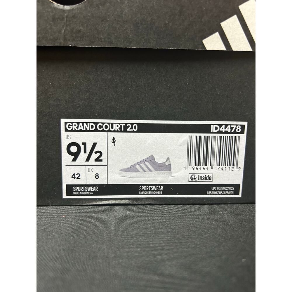 adidas Grand Court 2.0 Womens Silver Dawn / $75 Retail! / Size 9.5 / Brand New!! - Picture 9 of 9